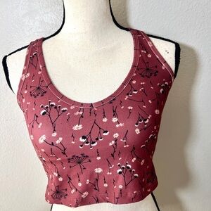 Womens Sports Bra size S Small Floral Print Pink Activewear Fitness Run Gym Yoga